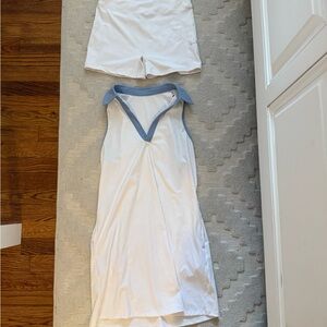 Halara White and Blue Tennis Dress with Shorts